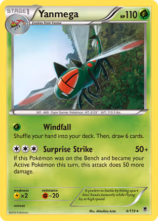 Yanmega 4/119 Pokemon card