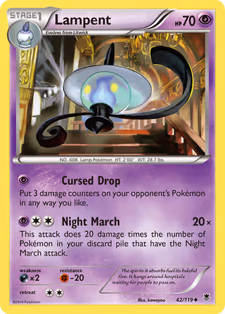 Lampent 42/119 Pokemon card