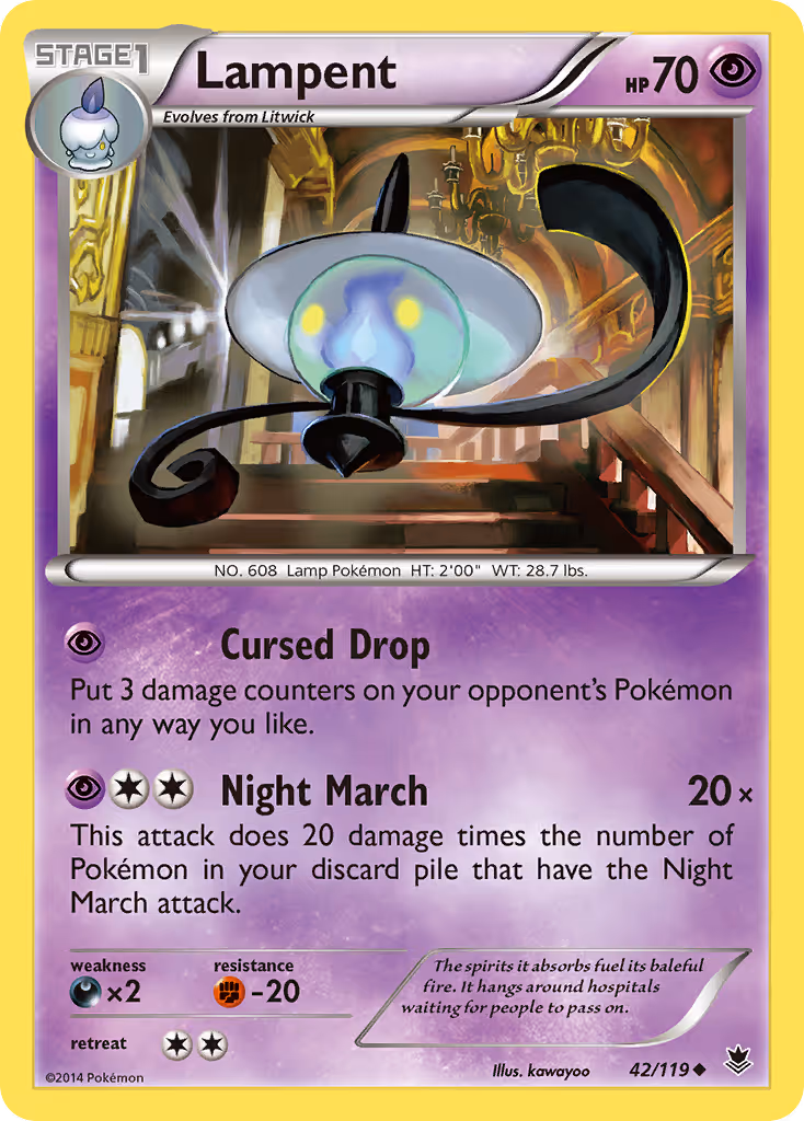 Lampent 42/119 Pokemon card