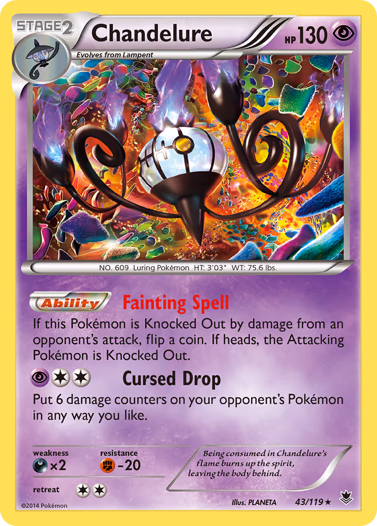 Chandelure 43/119 Pokemon card