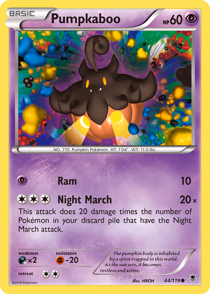 Pumpkaboo 44/119 Pokemon card