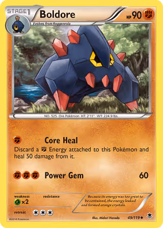 Boldore 49/119 Pokemon card