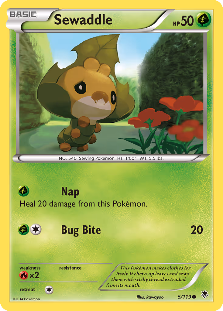 Sewaddle 5/119 Pokemon card