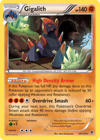 Gigalith 50/119 Pokemon card