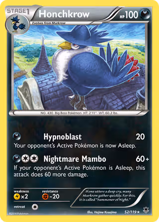 Honchkrow 52/119 Pokemon card