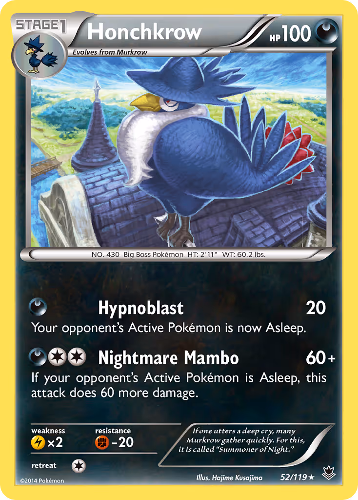 Honchkrow 52/119 Pokemon card