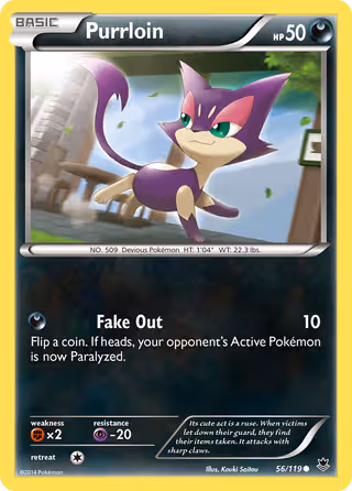 Purrloin 56/119 Pokemon card