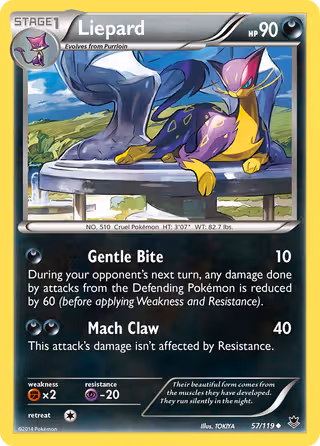 Liepard 57/119 Pokemon card