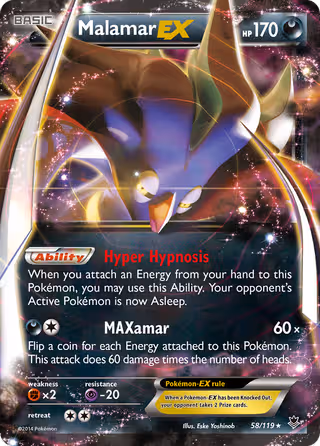 Malamar EX 58/119 Pokemon card