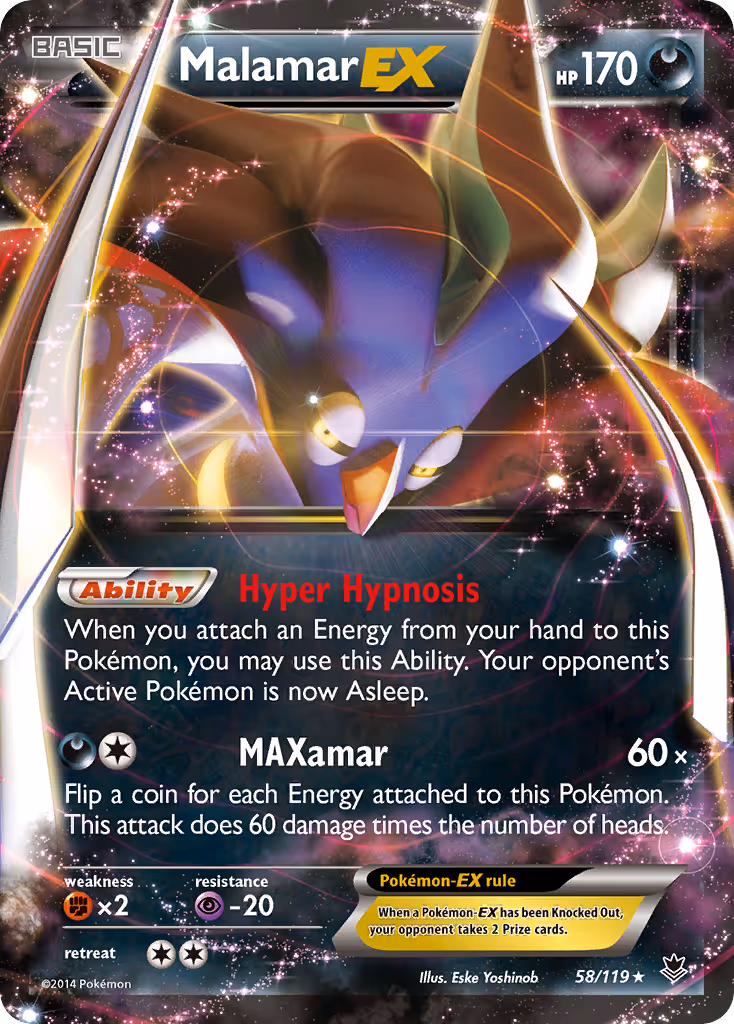 Malamar EX 58/119 Pokemon card