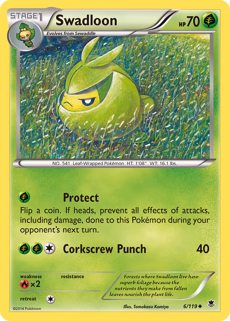 Swadloon 6/119 Pokemon card