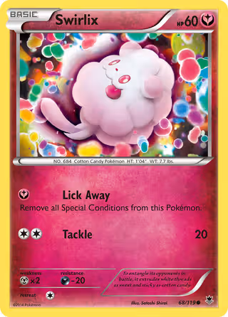 Swirlix 68/119 Pokemon card