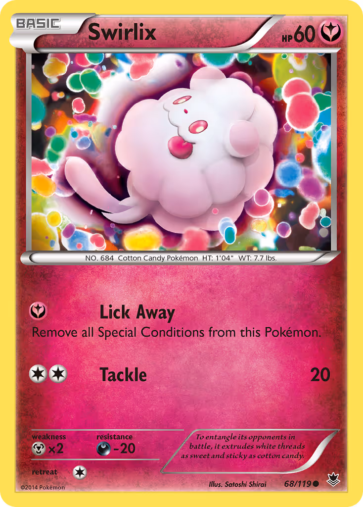 Swirlix 68/119 Pokemon card