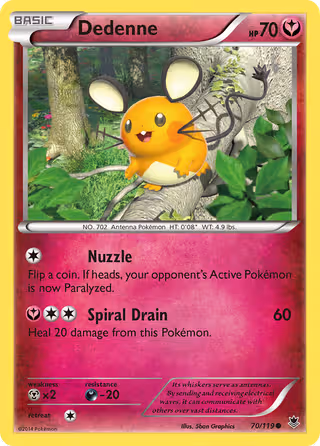 Dedenne 70/119 Pokemon card