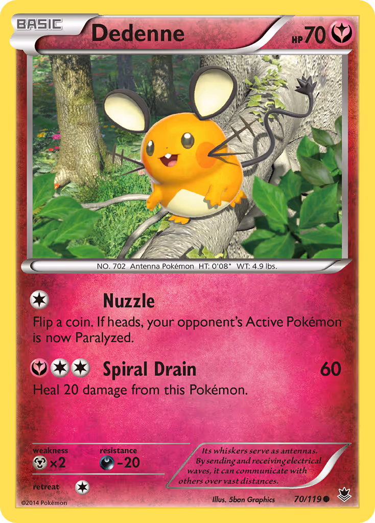Dedenne 70/119 Pokemon card