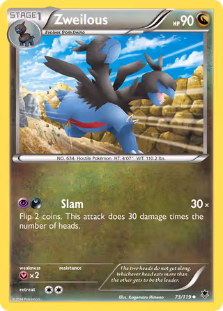Zweilous 73/119 Pokemon card