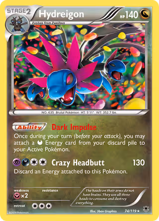 Hydreigon 74/119 Pokemon card