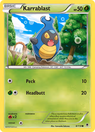 Karrablast 8/119 Pokemon card