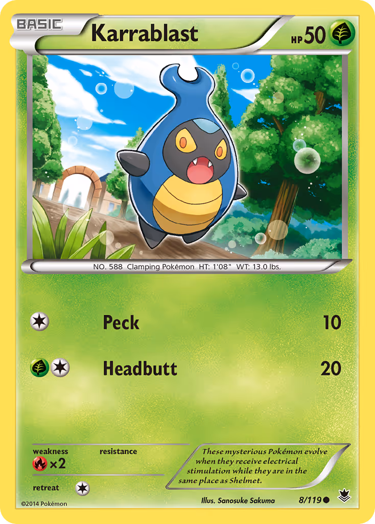 Karrablast 8/119 Pokemon card
