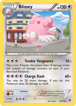 Blissey 81/119 Pokemon card