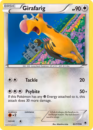 Girafarig 82/119 Pokemon card