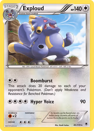 Exploud 85/119 Pokemon card