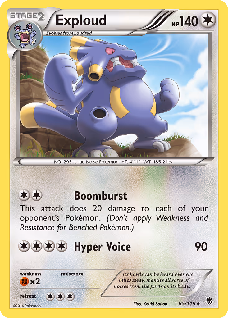 Exploud 85/119 Pokemon card