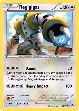 Regigigas 86/119 Pokemon card