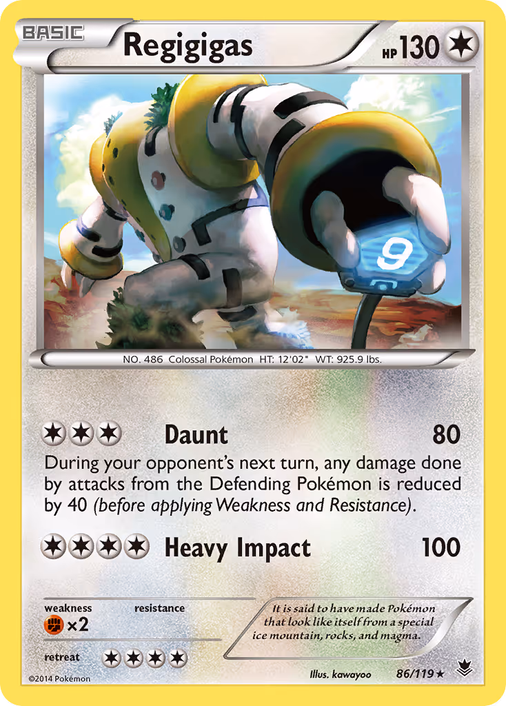 Regigigas 86/119 Pokemon card