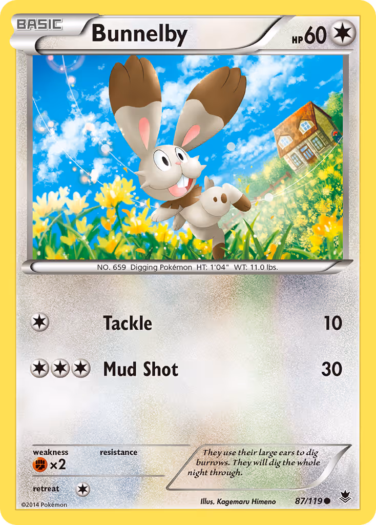 Bunnelby 87/119 Pokemon card