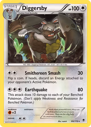 Diggersby 88/119 Pokemon card
