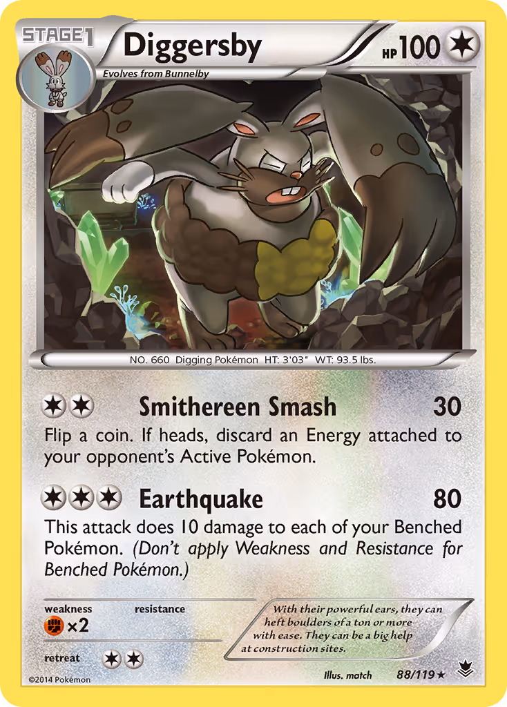 Diggersby 88/119 Pokemon card