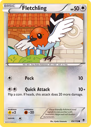 Fletchling 89/119 Pokemon card