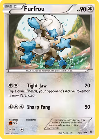Furfrou 90/119 Pokemon card