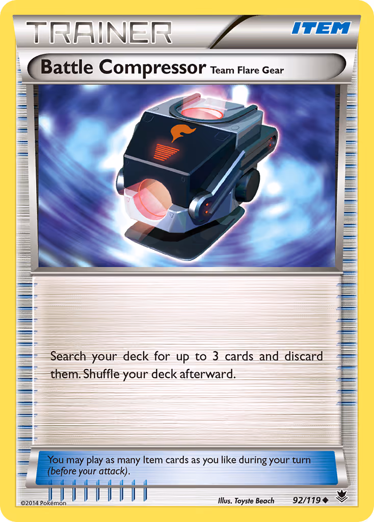 Battle Compressor Team Flare Gear 92/119 Pokemon card