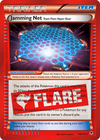 Jamming Net Team Flare Hyper Gear 98/119 Pokemon card