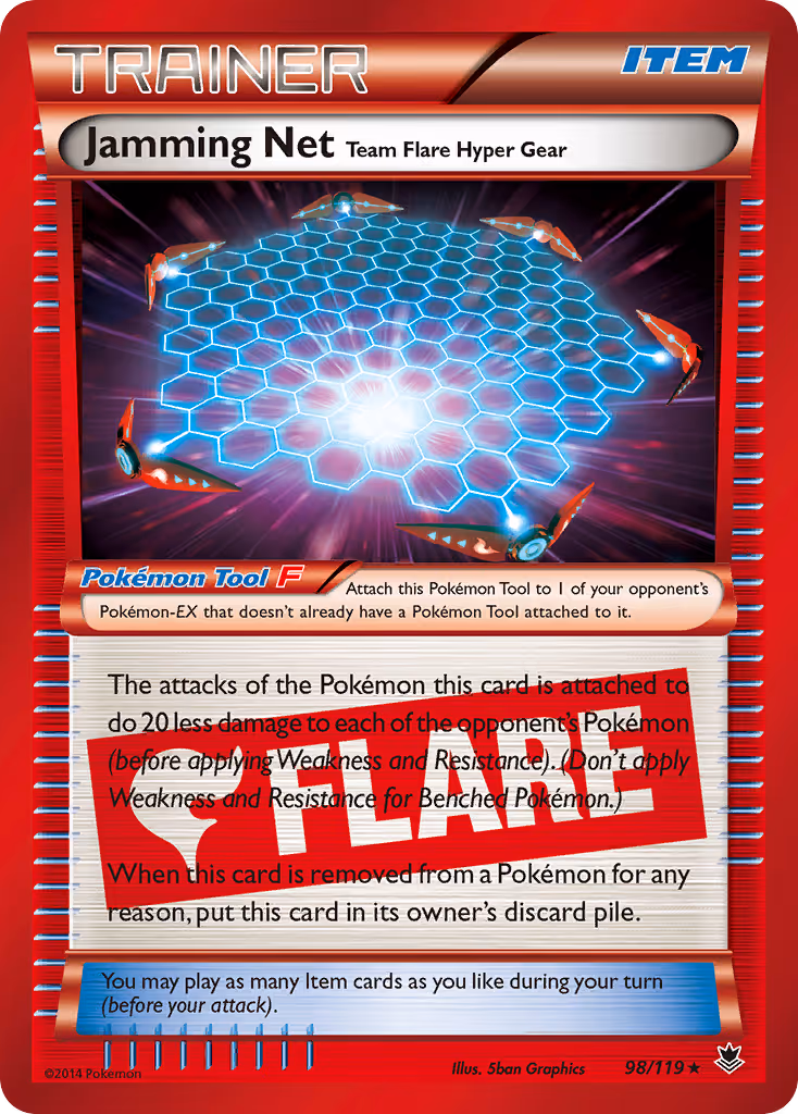 Jamming Net Team Flare Hyper Gear 98/119 Pokemon card