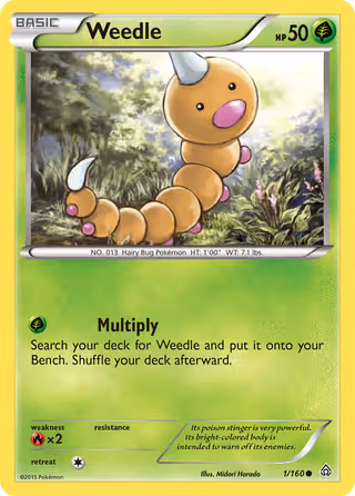 Weedle 1/160 Pokemon card