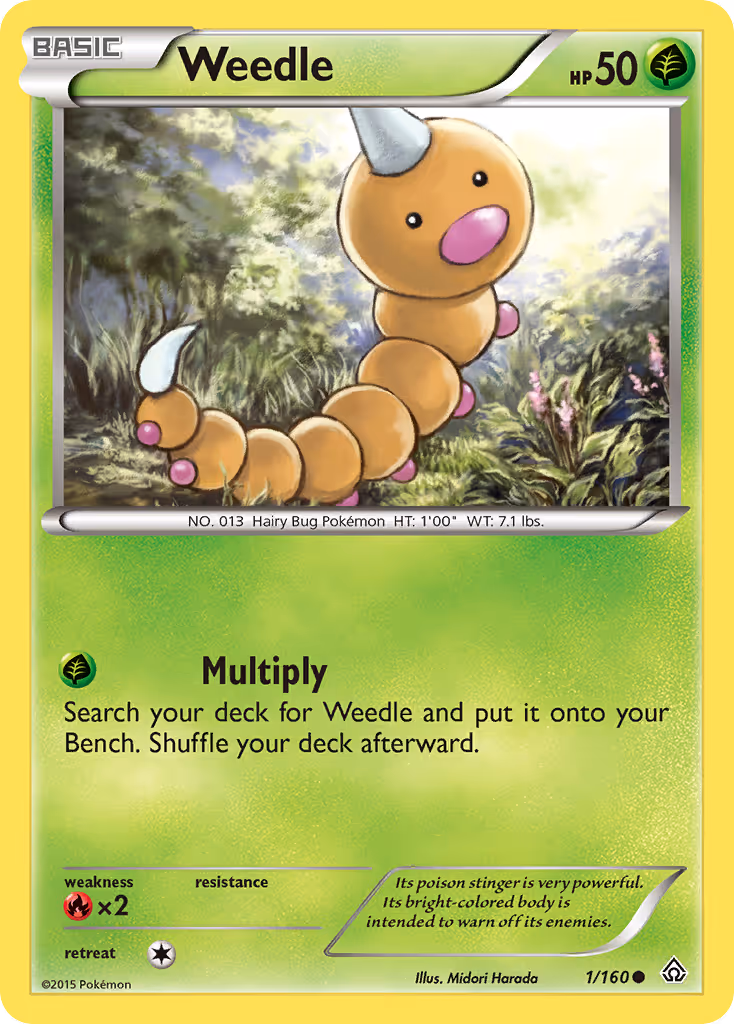 Weedle 1/160 Pokemon card