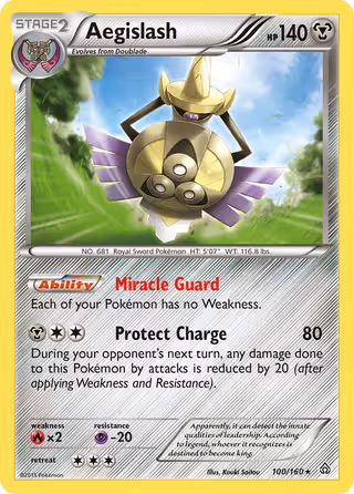 Aegislash 100/160 Pokemon card
