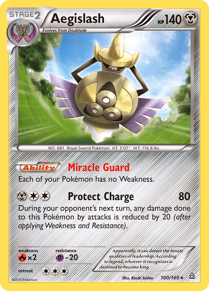 Aegislash 100/160 Pokemon card
