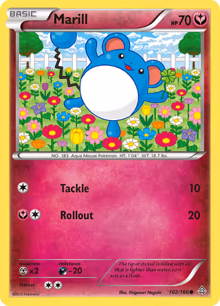 Marill 102/160 Pokemon card