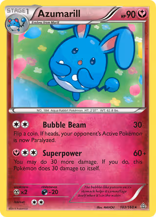 Azumarill 103/160 Pokemon card