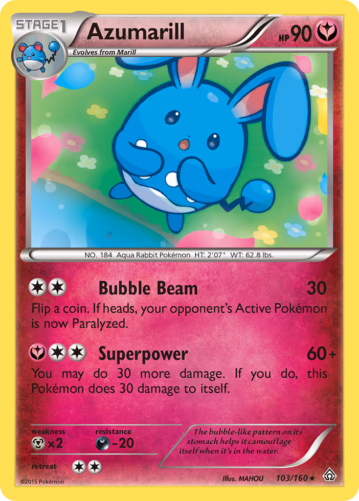 Azumarill 103/160 Pokemon card