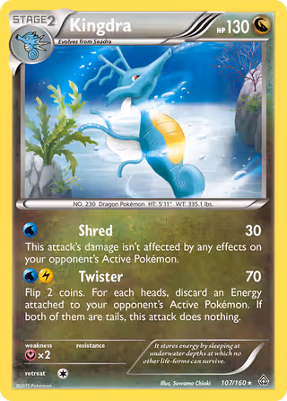Kingdra 107/160 Pokemon card