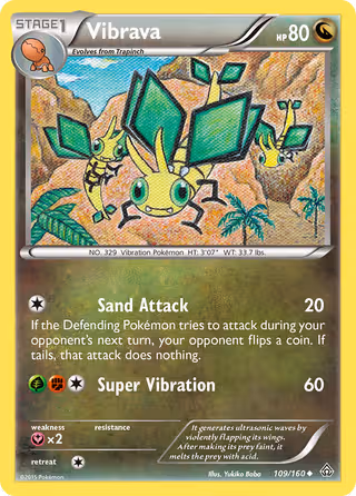 Vibrava 109/160 Pokemon card
