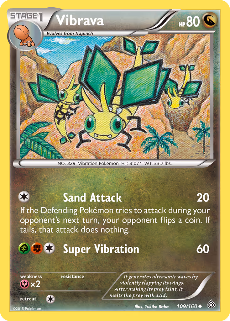 Vibrava 109/160 Pokemon card
