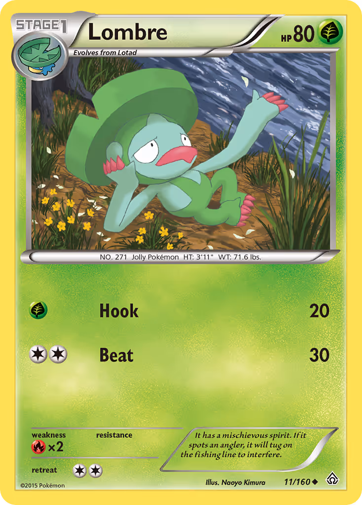 Lombre 11/160 Pokemon card