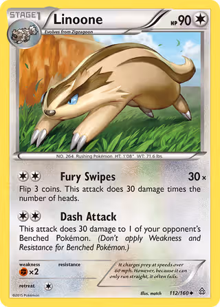 Linoone 112/160 Pokemon card