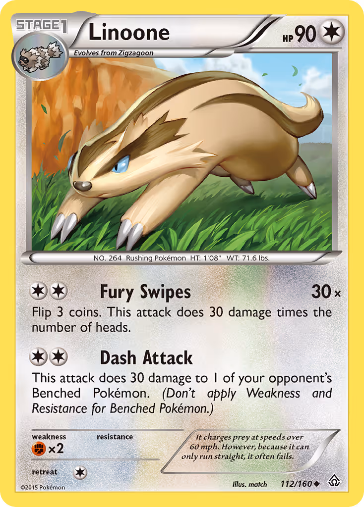 Linoone 112/160 Pokemon card